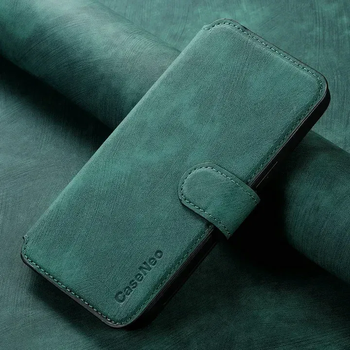 Color: green, Material: ABS - For Poco F8 Ultra F7 X7 X6 M6 M7 Pro 5G Luxury Case RFID Leather 2IN1 Detachable Book Funda Xiaomi Poco F6 X5 X 6 F 8 Flip Cover