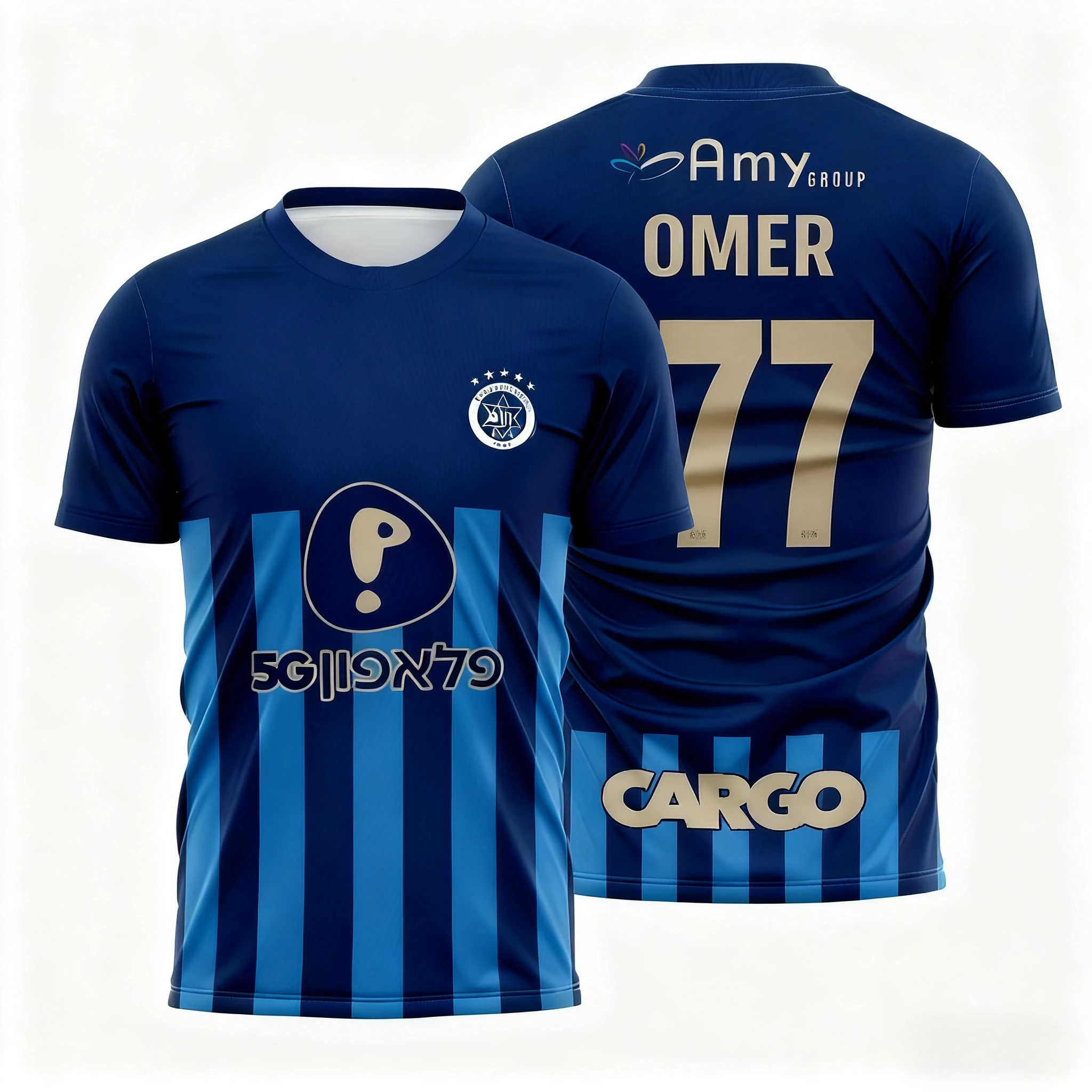 Color: Gold, Size: XXL - The Latest Breathable Men's and Women's T-shirts for The Daily Training of Maccabi Tel Aviv Football Club in 2026