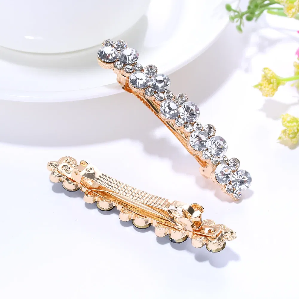 Color: Blue - Hot Sale 5 Colors Korean Crystal Pearl Elegant Women Barrettes Hair Clip Hairgrips Hairpin Girls Hair Accessories Dropshipping