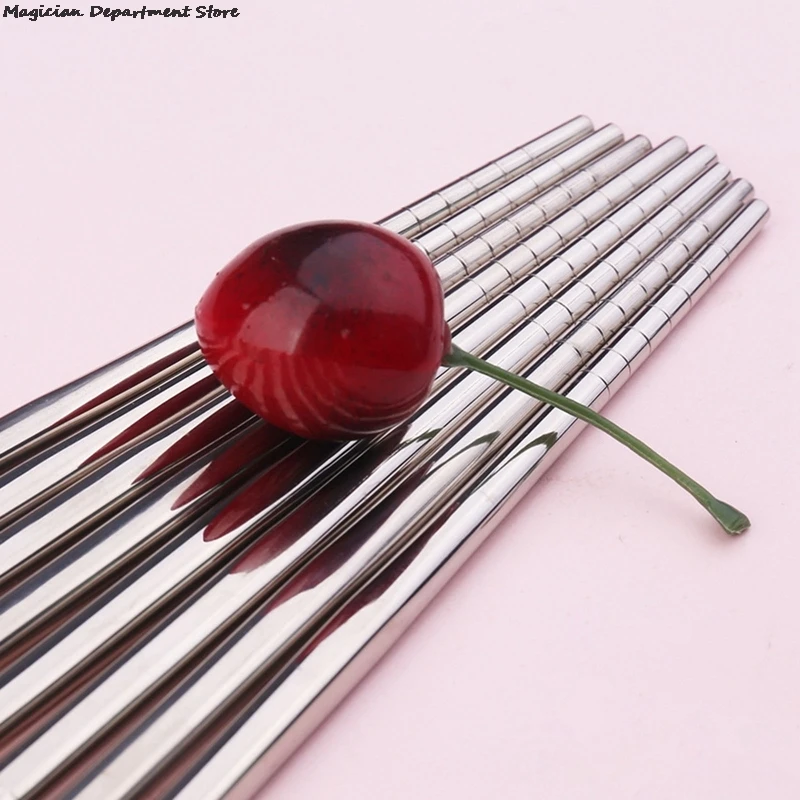 Color: green, Ships From: CHINA - Gold Glossy Stainless Steel Chopsticks Korean Style Metal Chopstick Dessert Dinner Home Tableware Kitchen Tool Portable Reusable