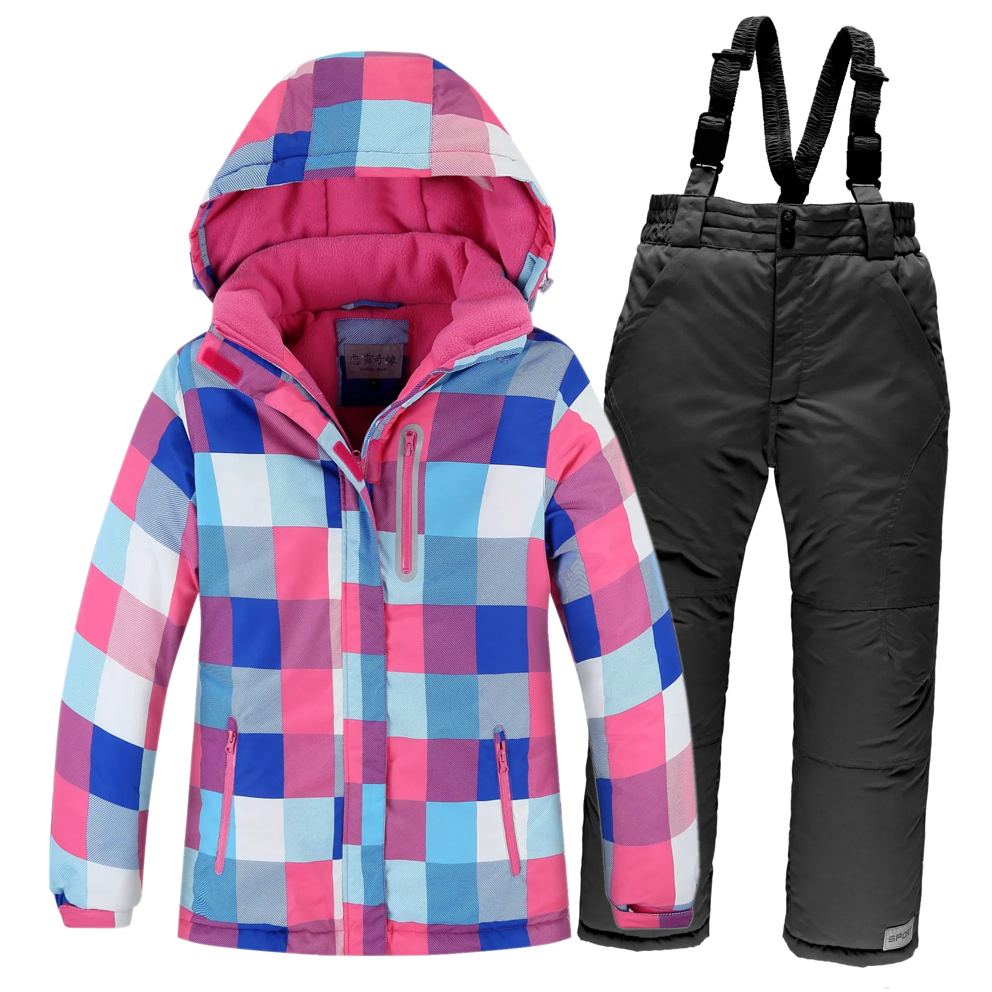 Color: Khaki, Kid Size: 4T - OLEKID 2025 Russia Winter Children Boy Ski Suit Waterproof Girl  Jacket Overalls Snowsuit 3-16 Years Kid Teenage Parka Snow Suit