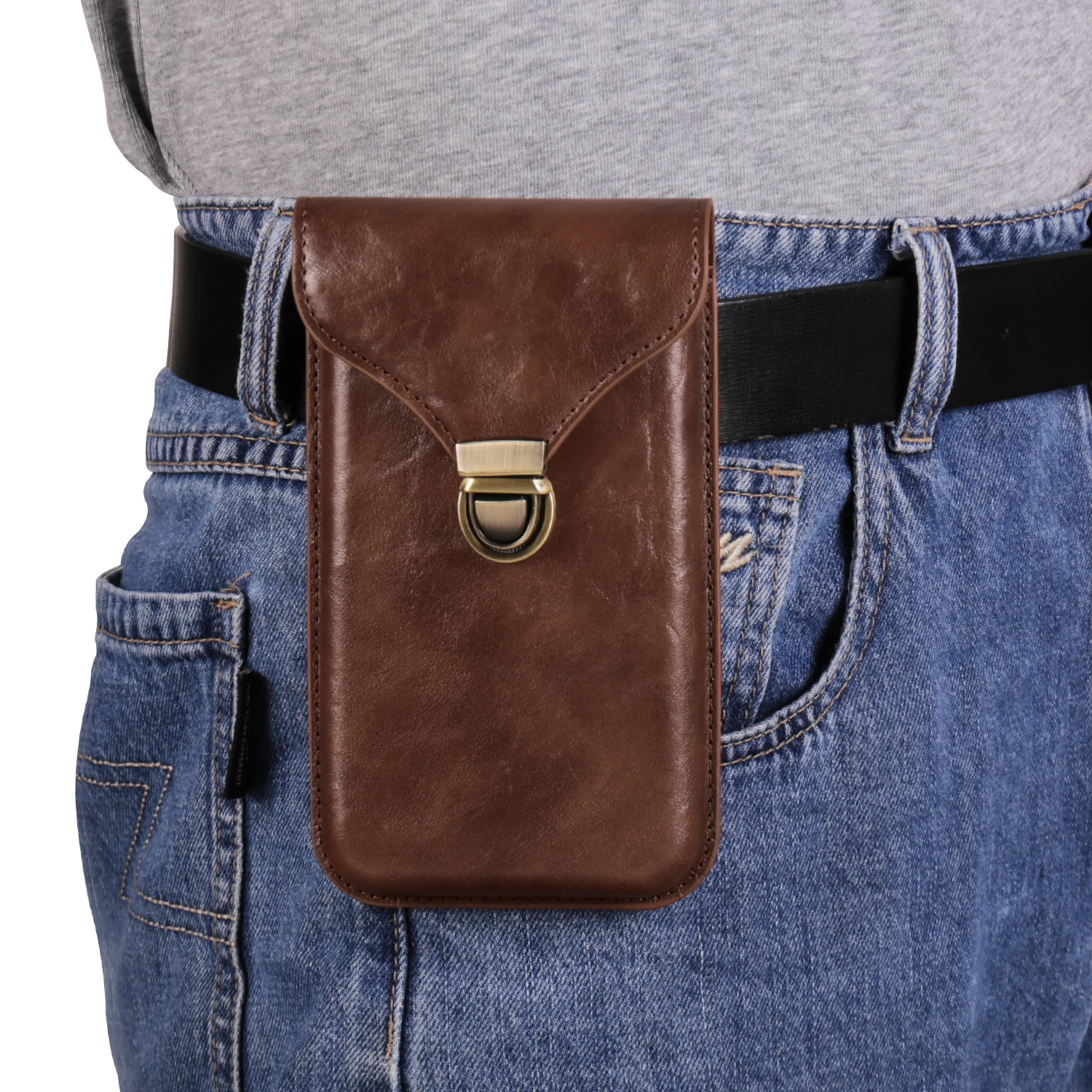 Color: black, Material: aluminum - Leather Phone Belt Clip Case Men Waist Bag For Samsung Galaxy S25 S24 S23 Ultra S22 Plus S21 FE A53 A54 A55 A56 5G Holster Pouch