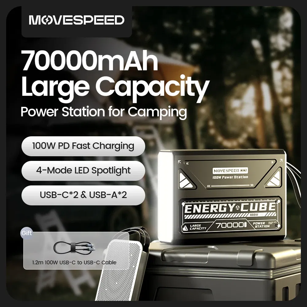 Battery Capacity: 50001mAh-100000mAh, Color: WHITE, Ships From: CHINA - Top Z70Pro Large Capacity Power Bank 100W Fast Charge External Battery w/ Flashlight Powerbank for Laptop Outdoor Camping
