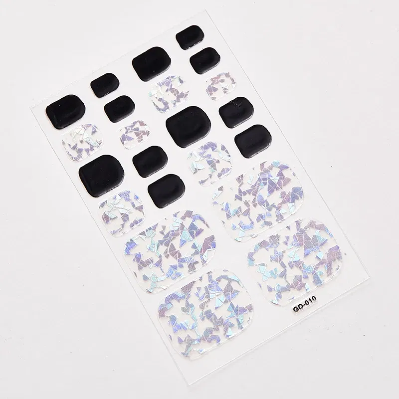 Color: SKY BLUE - 22 Tips/Sheet Full Beauty Loveliness Designed Manicure Valentines Nail Art Designer Nail Decals Novidades Nail Sticker Set