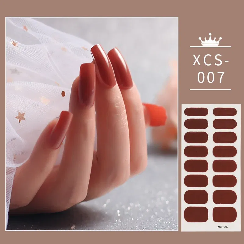 Color: Dark Navy - 1pc Nail Art Sticker Laser Shiny Sequins Polish Wraps Double Ended Adhesive Strips Fashion Stickers Manicure Decor