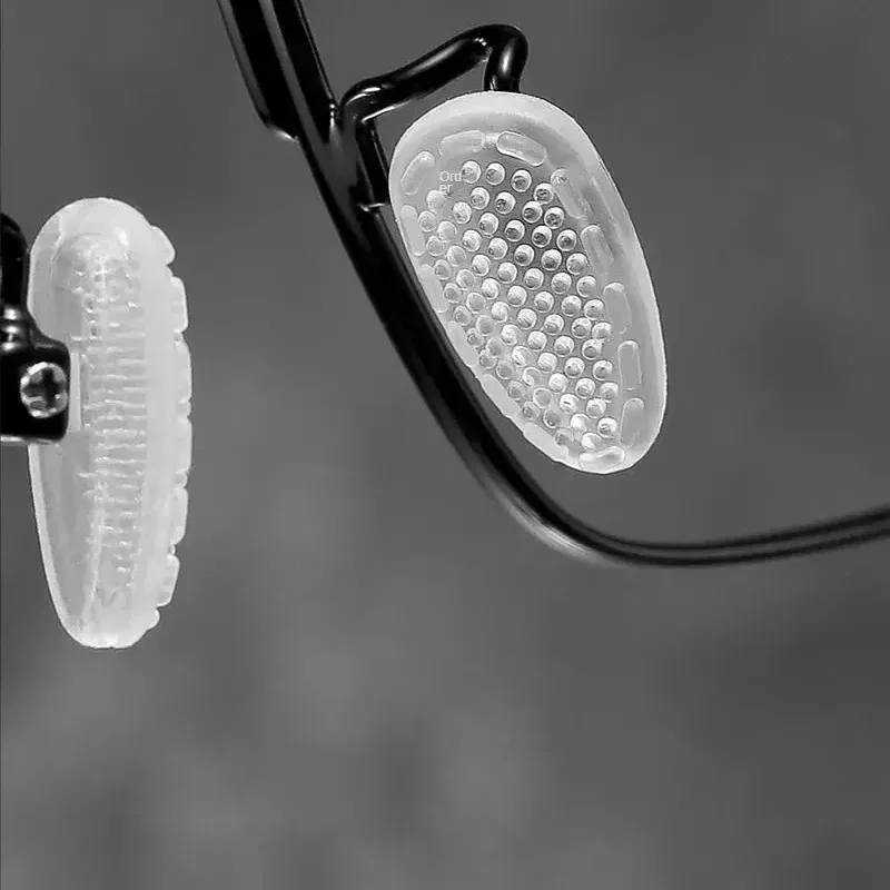 Color: black - Eyeglasses Nose Pads with Screwdriver Soft Oval Silicone Air Chamber Glasses Anti-slip Nose Pad Screw Replacement Repair Tools