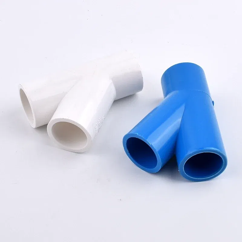 Color: WHITE, Diameter: 3/8'' - 1~10PCS I.D 20/25/32/40mm  PVC Oblique Tee 45 Degree Connector Garden Irrigation Aquarium Fish Tank Watering Fittings Joint