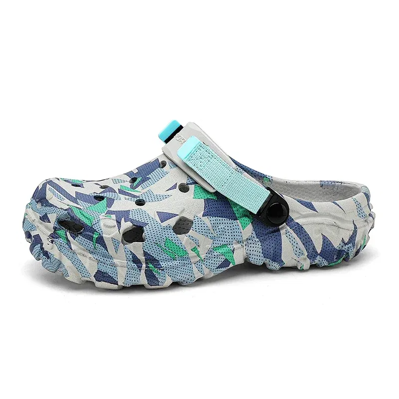 Color: MULTI, Shoe Size: 41 - Fashion Garden Shoes Men's Clogs Slippers Sandal Flat Camouflage Sandals Male Sneakers Outdoor Flip Flops Home Clogs