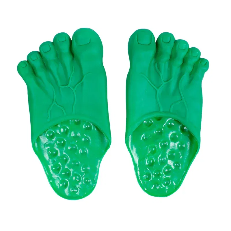 Color: Beige - Funny Slippers Man Women Footwear Shoes Fashion Outdoor Beach Couple Slippers Role Playing Bigfoot Amazing Sandals Of The Hulk