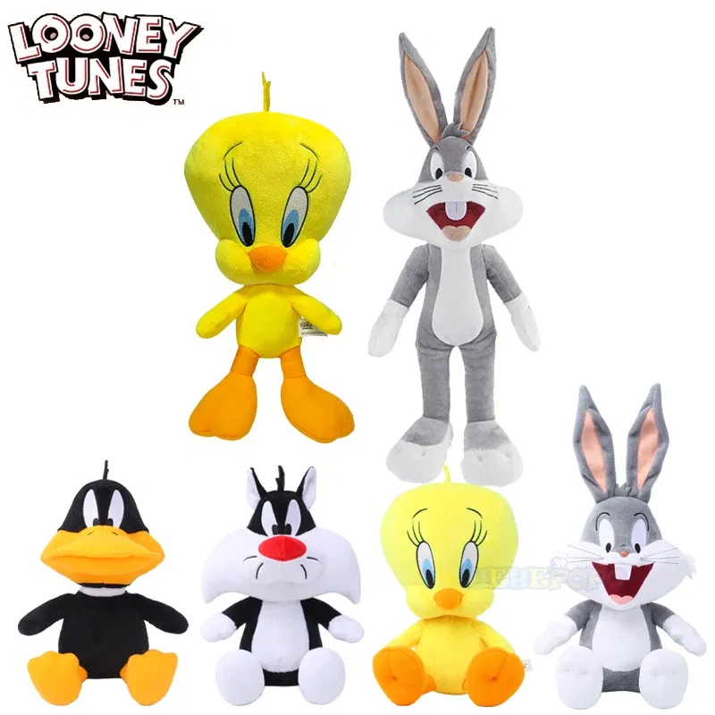 Color: MistyRose - New 20cm Original Looney Tunes Bugs Bunny Plush Toy Classic 32cm Tweety Q Series Lola Bunny Daffy Cartoon Peluche
