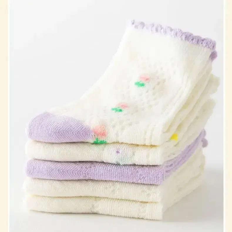 Color: Beige, Size: 10-12T - 5 Pairs/bag Summer Socks Girls Mesh Socks  Baby Socks Summer Cotton Socks Thin Mesh Sock 1-12T Children's Crew Socks Solid Color