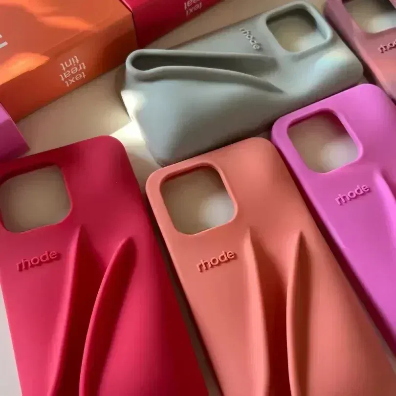 Color: WHITE, Material: ABS - Lipstick Soft Silicone DIY Rhode Phone Case for IPhone 16 Pro Max 16Pro 16Plus Portable Lip Gloss Holder Ins Hot Cover