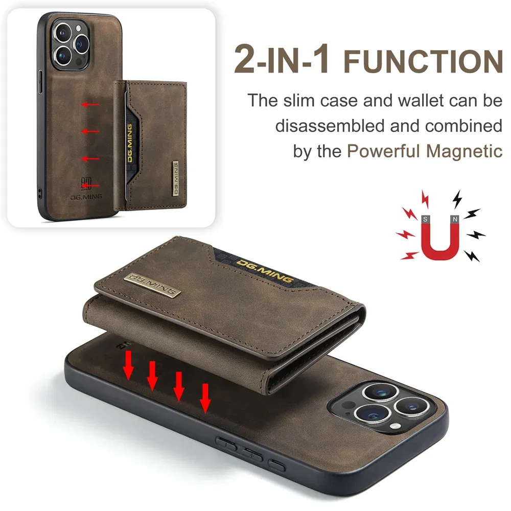 Color: green, Material: Other - 2 In 1 Case For iPhone 16 15 14 13 12 11 Pro Max Plus XS Max XR 8 Plus SE 2022 Wallet Magnetic Leather Card Holder Pocket Cover