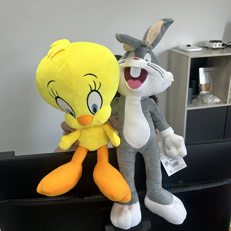 Color: black - New 20cm Original Looney Tunes Bugs Bunny Plush Toy Classic 32cm Tweety Q Series Lola Bunny Daffy Cartoon Peluche
