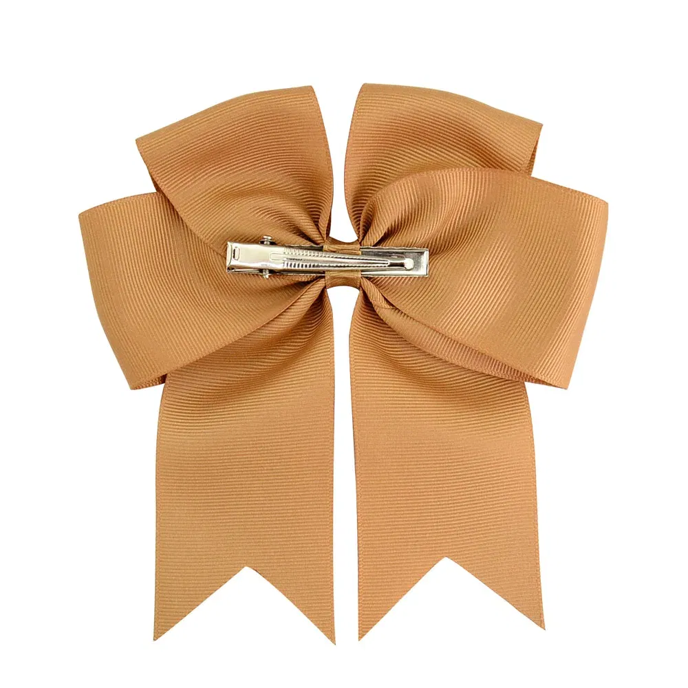 Color: black - 6 Inches Colorful Elegant Hair Bows With Clip Kids Girls Grosgrain Ribbon Hair Clip Hairgrips Headwear Baby Hair Accessories