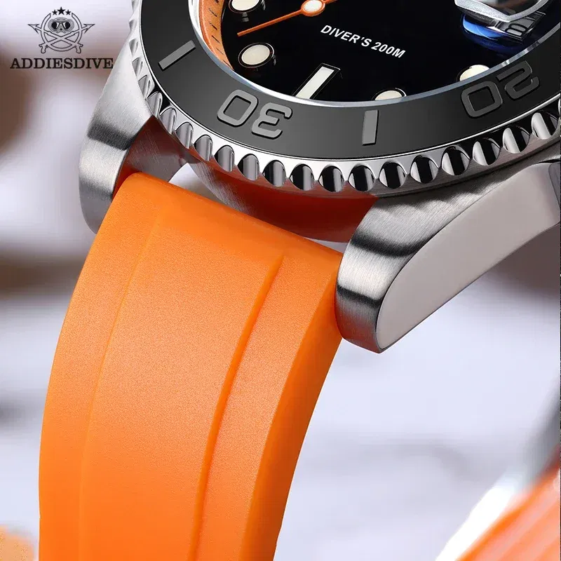 Color: Gold, Ships From: CHINA - ADDIESDIVE AD2040 Men's Watch 41mm Fashion Diver Quartz Watch 200m Diving Rubber Silicone Super Luminous Wristwatch Reloj Hombre