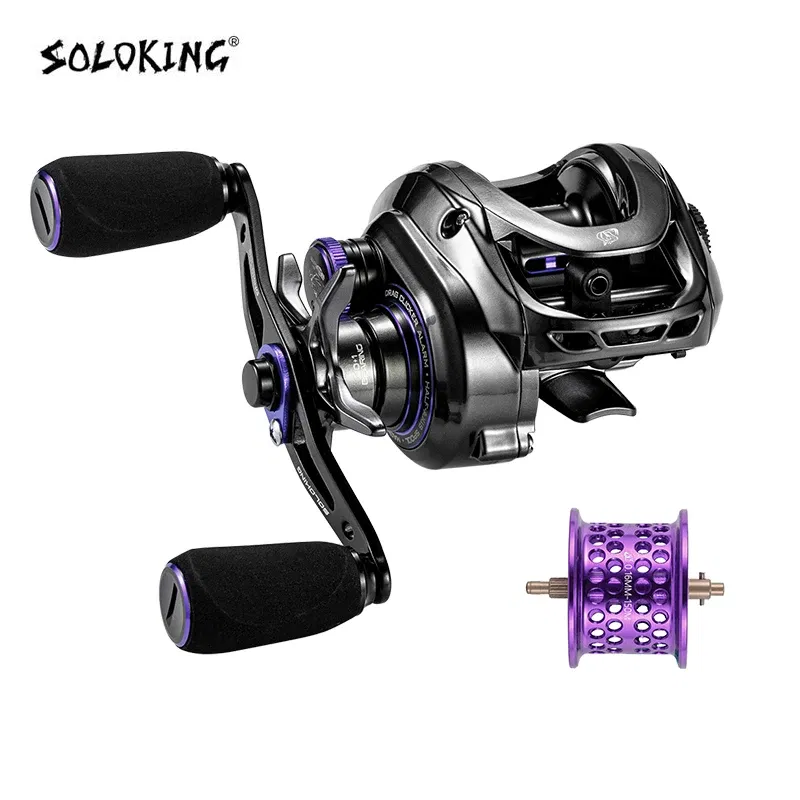 Color: BROWN, Use Mode: Right Hand - Soloking GKA200 Pro Baitcasting Reel Fishing Reels 9KG Drag Power 6+1 BB Drag Clicker Sound Baitcaster Reel ? 이트 ?¦?