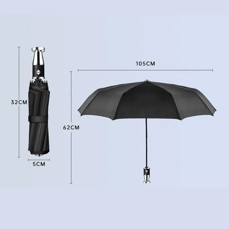 Color Name: WHITE - High-end Car Emblems Folding Sunshade Windproof Umbrella For Porsche Boxster Cayman Cayenne 911 Macan Panamera Auto Accessories