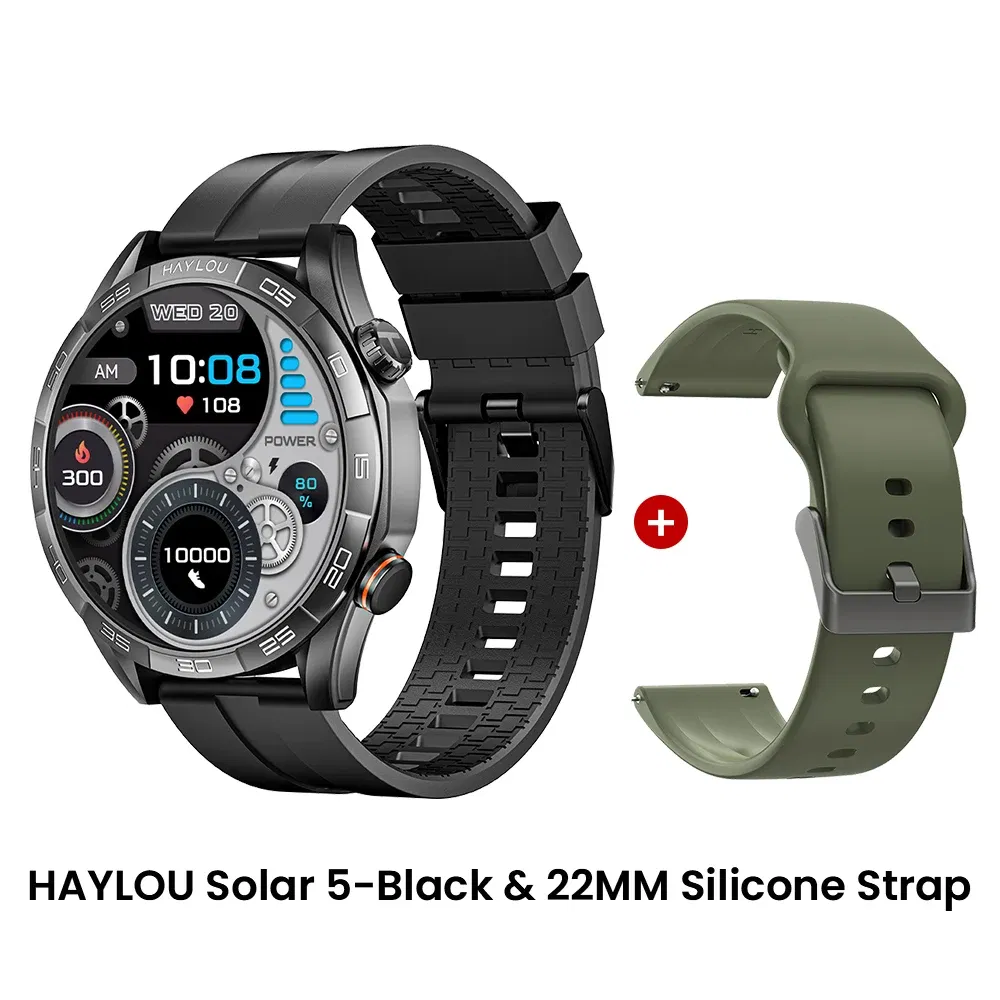 Color: Blue, Ships From: CHINA - New! HAYLOU Solar 5 Voice Calling Smartwatch 1.58'' AMOLED Display 60Hz Smart Watch 24H Health Monitoring Sports Smartwatch for