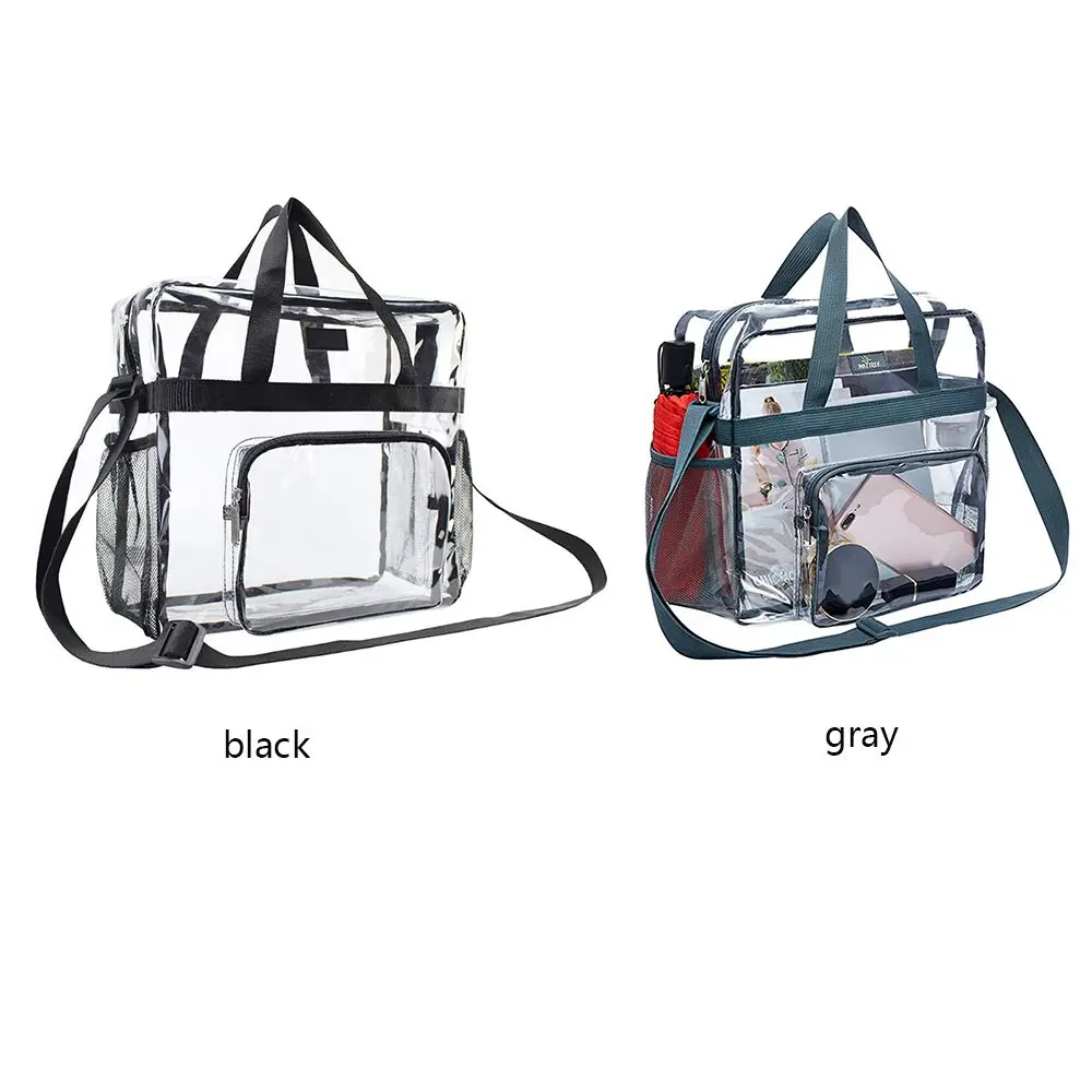 Color: black - Stadium Approved PVC Clear Purse Large Capacity Clear Bag Clear Crossbody Bag for Concerts Sports Festivals