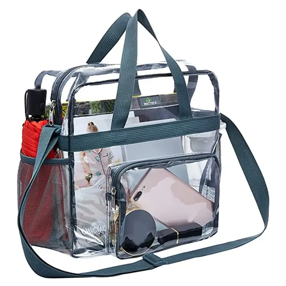 Color: black - Stadium Approved PVC Clear Purse Large Capacity Clear Bag Clear Crossbody Bag for Concerts Sports Festivals