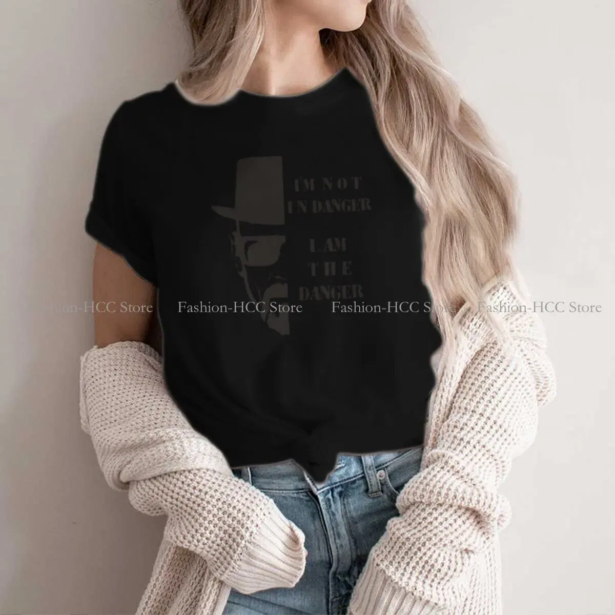 Color: black, Size: XL - I Am Not In Danger I Am The Danger Hip Hop TShirt Breaking Bad Style Tops Comfortable T Shirt Female Tee