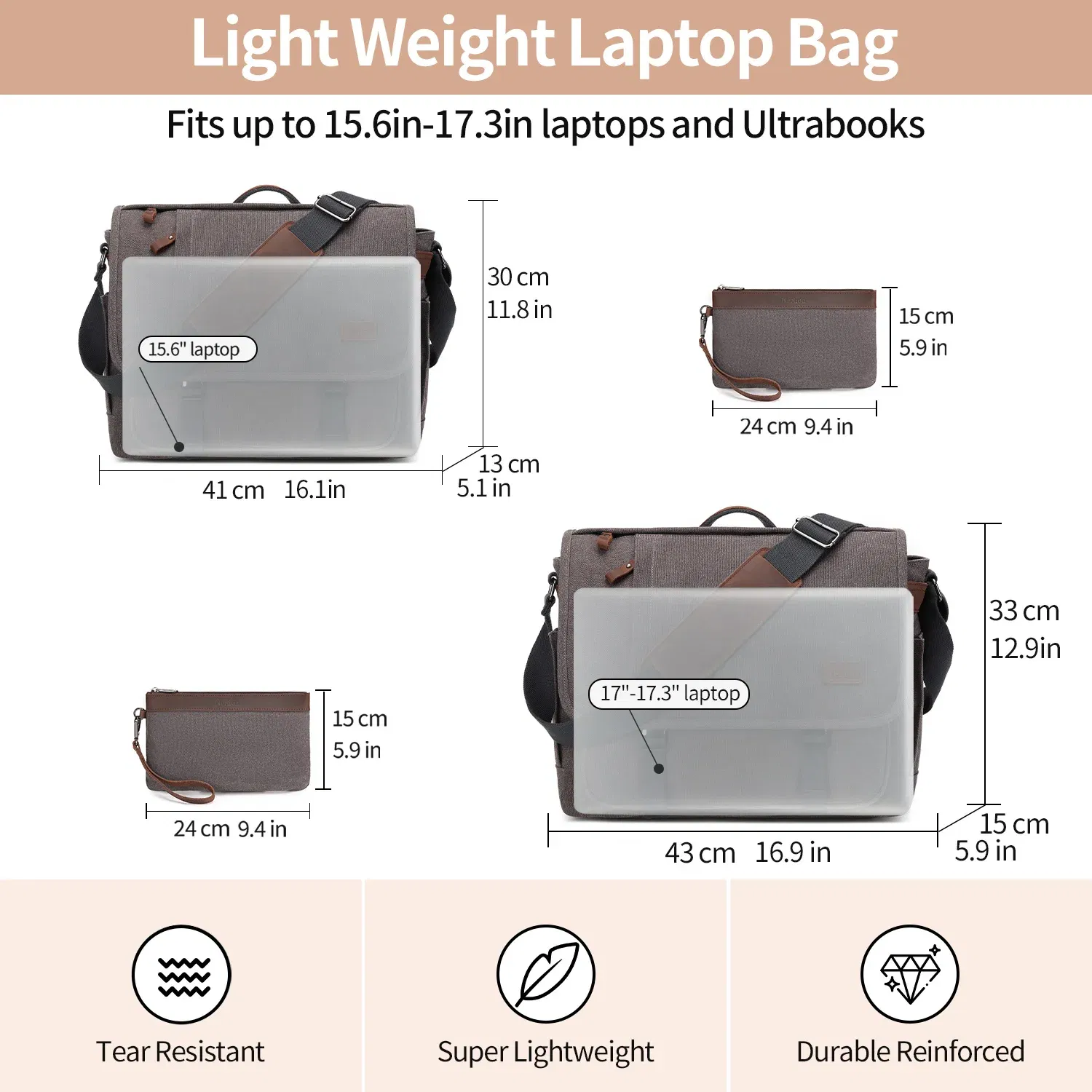 Color: GRAY - Waterproof Canvas Messenger Bag for Men, Messenger Bag  ,Shoulder Bag, Casual Computer Bag, Business Bag, Crazy Horse Cowhide