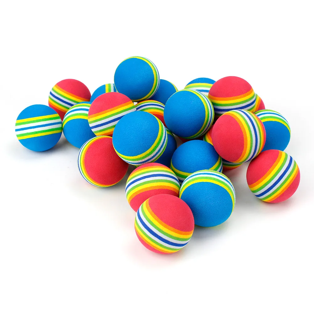 Color: Red - 10 Pcs Rainbow Color EVA Foam Practice Sponge Golf Balls Bulk