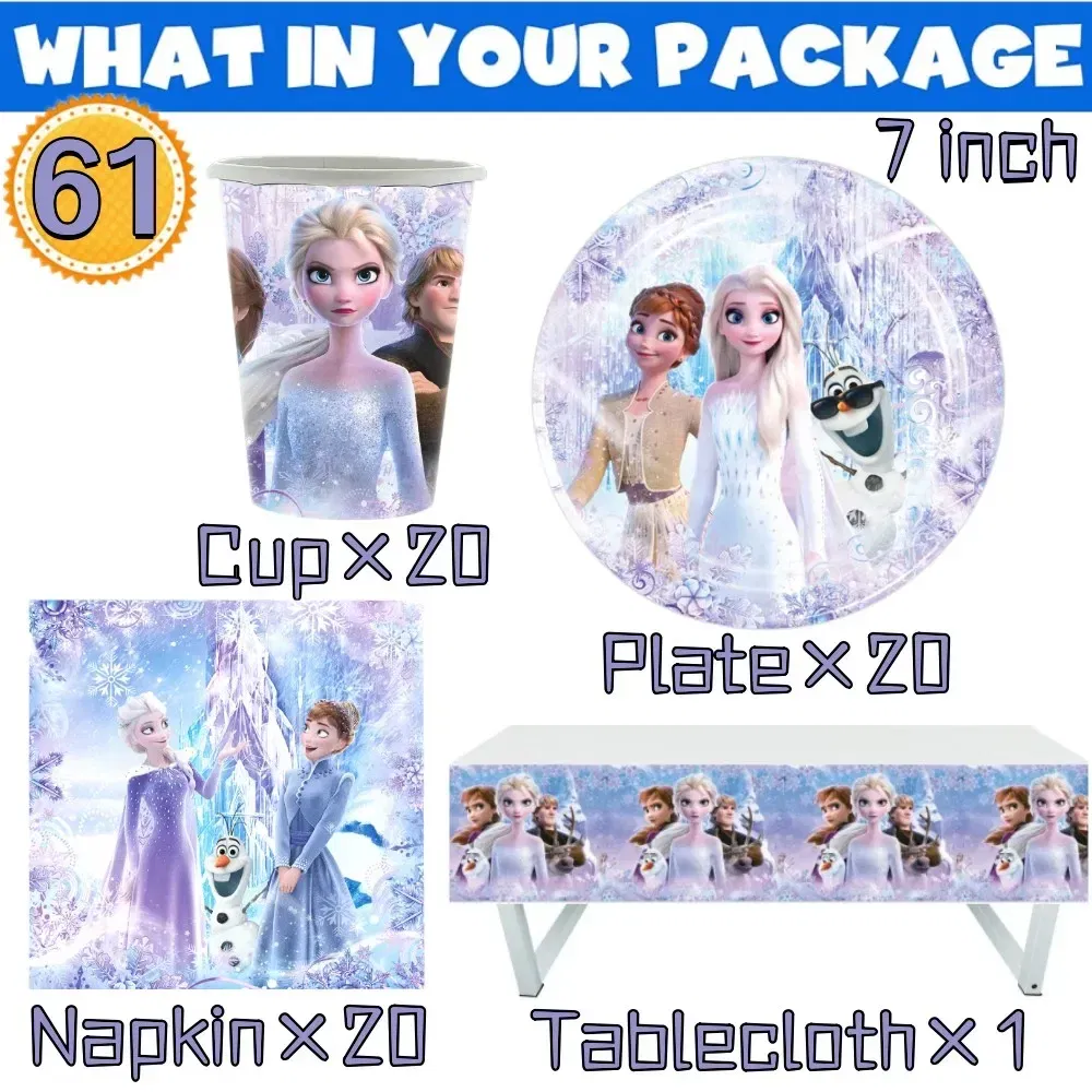 Color: Yellow, Ships From: CHINA - New Frozen Elsa Anna Party Decorations Snow Queen Theme Tableware Balloon Set Baby Shower Kids Girls Birthday Party Supplies