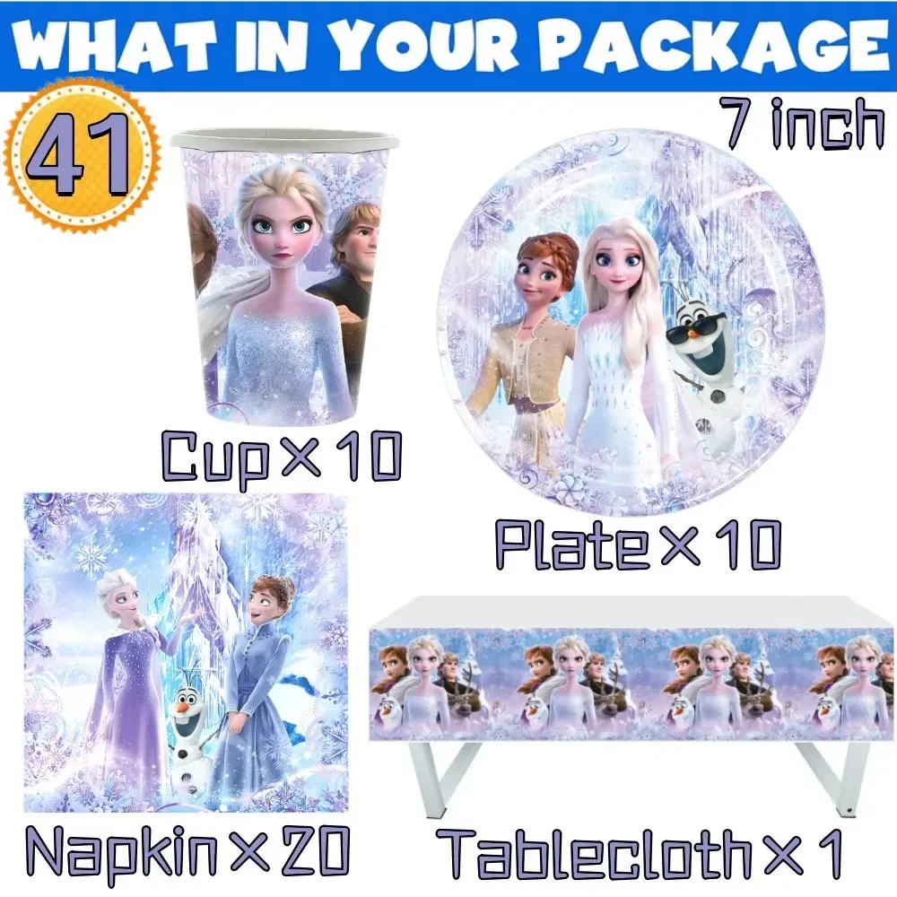 Color: Yellow, Ships From: CHINA - New Frozen Elsa Anna Party Decorations Snow Queen Theme Tableware Balloon Set Baby Shower Kids Girls Birthday Party Supplies