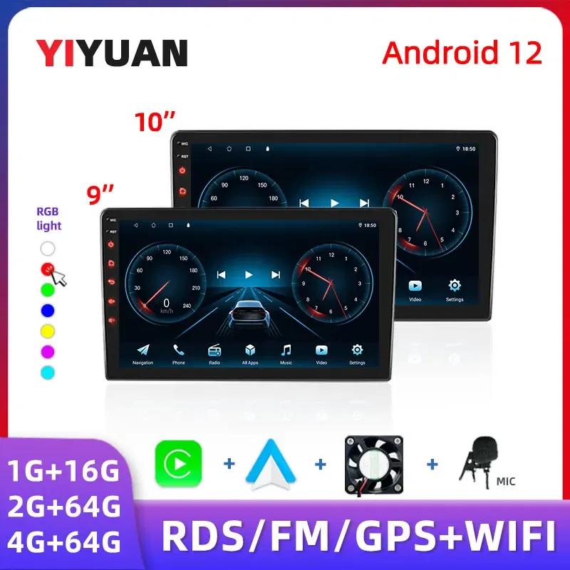 Color: Turquoise, Ships From: CHINA - Car radio with GPS Multimedia player with Android 12 7/9/10''2 Din Universal Stereo Carplay AUTO for Volkswagen, Nissan, Hyundai
