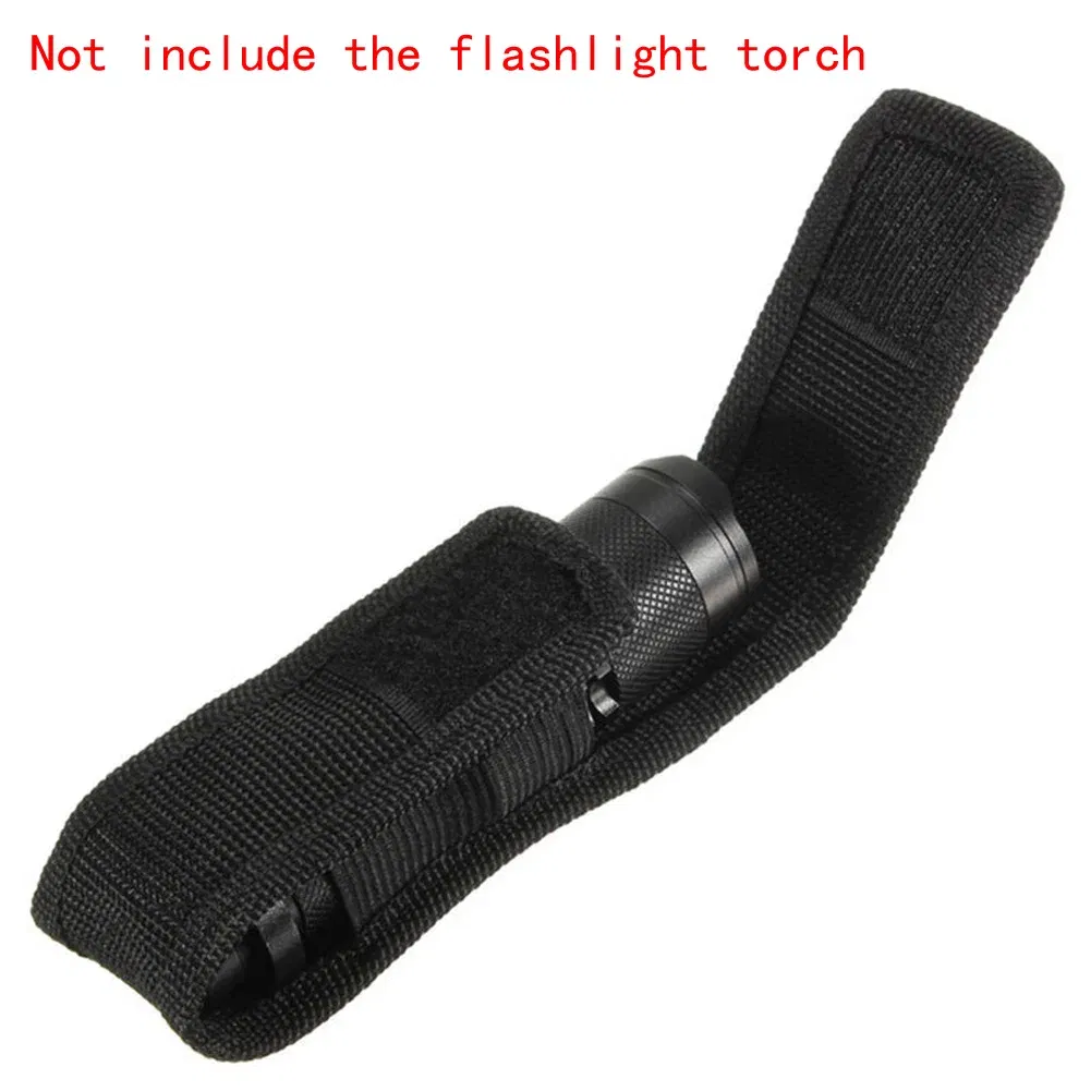 Color: Brown - 1PC 12/14/16.5/18cm Nylon Holster Holder Adhesive Belt Pouch Case for LED Flashlight Torch Universal Portable Holster