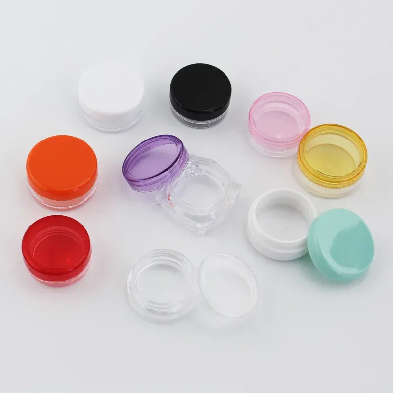 Color: PURPLE - 15pcs 2g 3g Empty Jars Refillable Mini Plastic Bottle Cosmetic Jar Container Small Round Bottle Little Cream Jar Solid Perfume