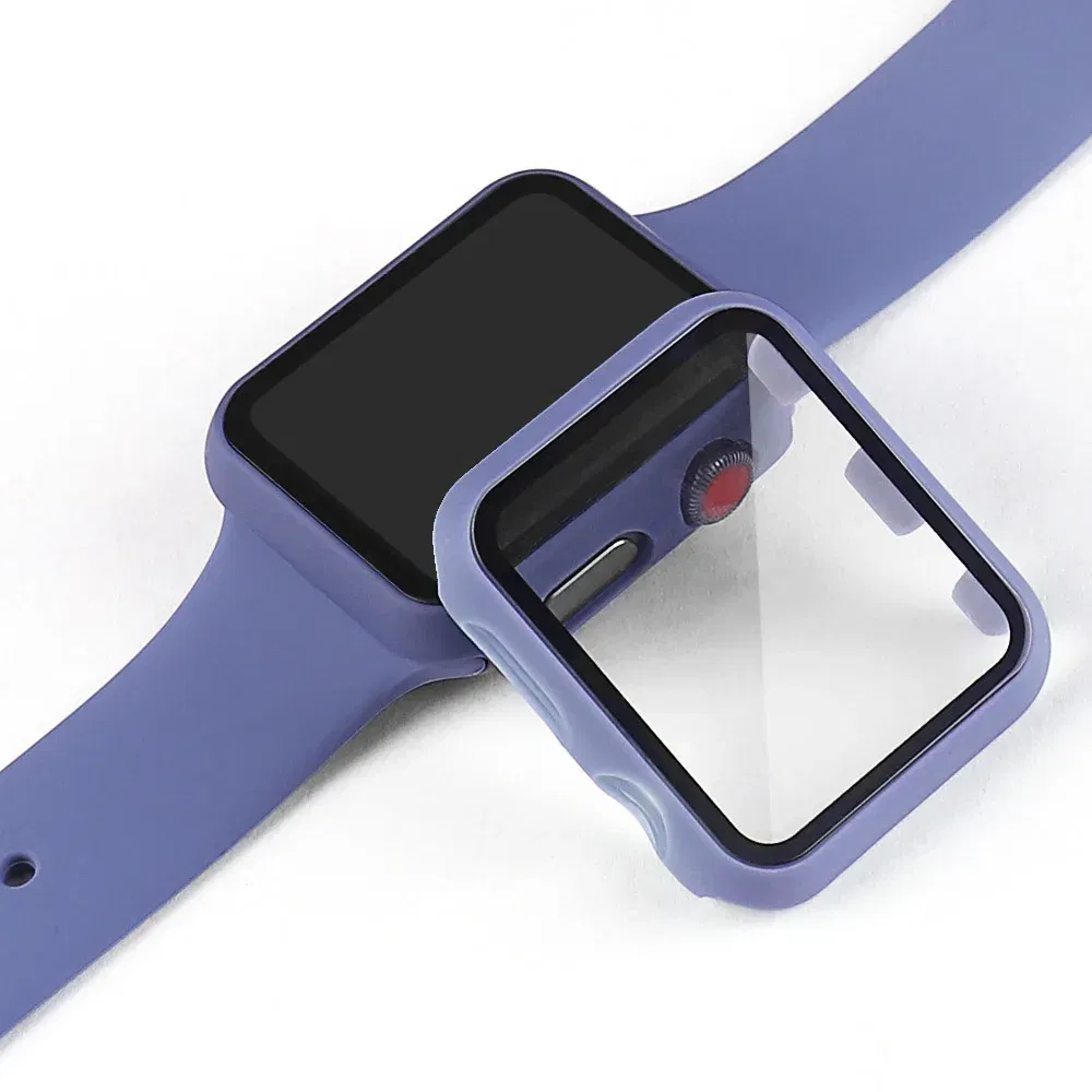 Dial Diameter: 7 Inches & Above, Color: Translucent - Tempered Glass+cover For Apple Watch 9 8 41mm 45mm 42mm 38mm PC Bumper Screen Protector Case IWatch Series 7 6 5 4 Se 44mm 40mm