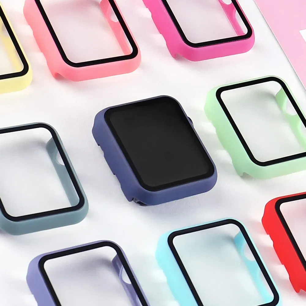 Dial Diameter: 7 Inches & Above, Color: Translucent - Tempered Glass+cover For Apple Watch 9 8 41mm 45mm 42mm 38mm PC Bumper Screen Protector Case IWatch Series 7 6 5 4 Se 44mm 40mm