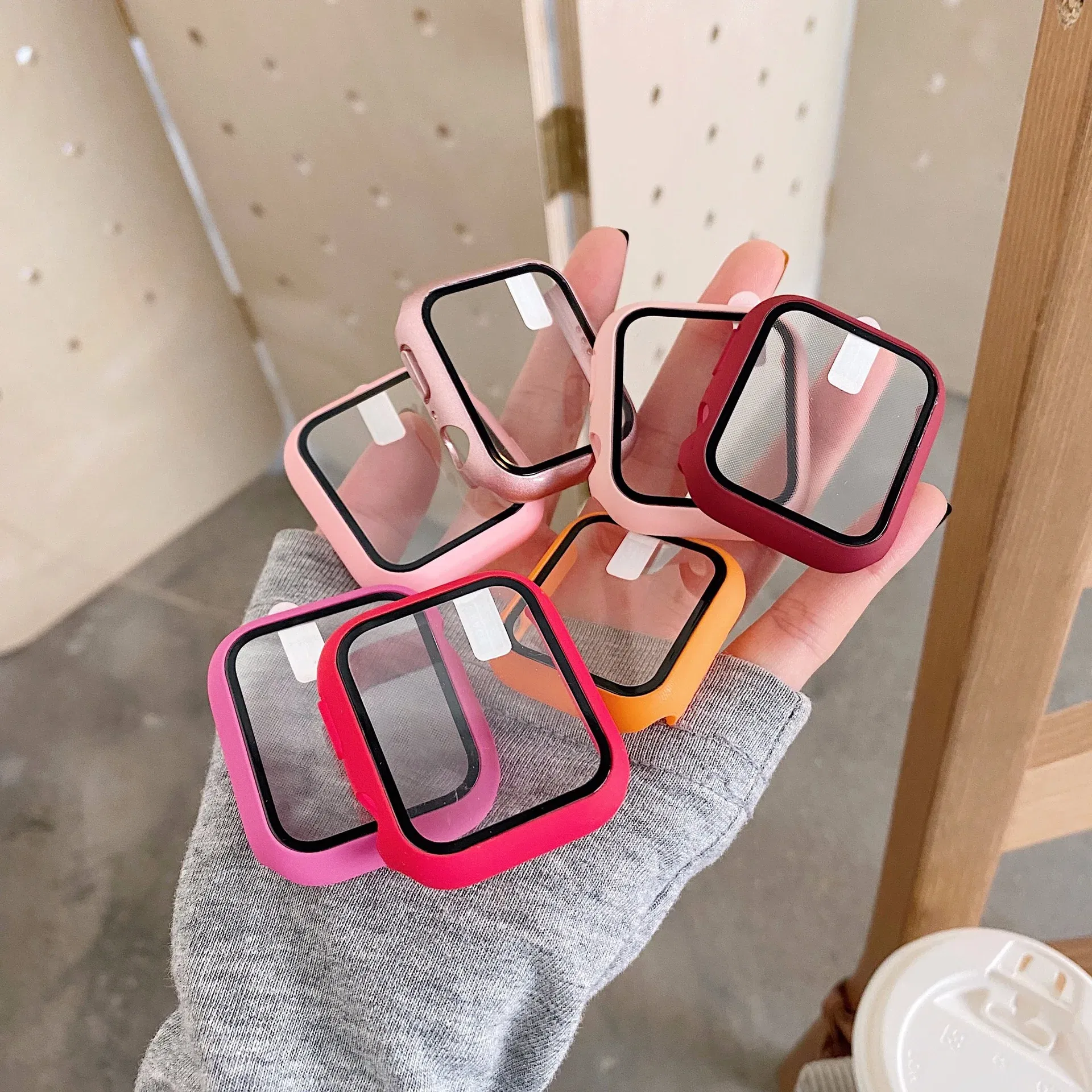 Dial Diameter: 7 Inches & Above, Color: Translucent - Tempered Glass+cover For Apple Watch 9 8 41mm 45mm 42mm 38mm PC Bumper Screen Protector Case IWatch Series 7 6 5 4 Se 44mm 40mm