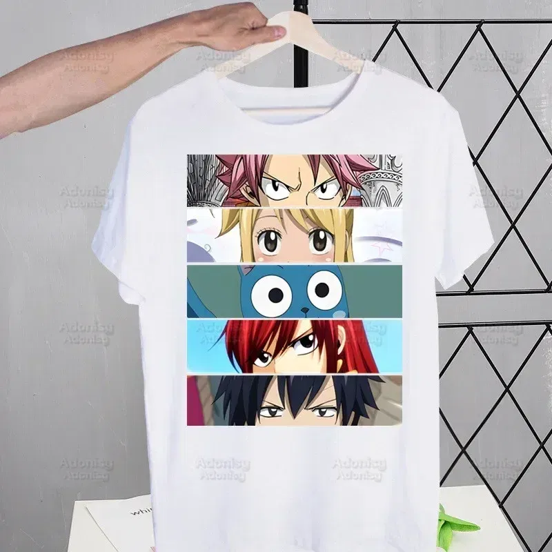 Color: Dark Grey, Size: XXXL - Anime Fairy Tail Cartoon Natsu Erza Gray Lucy T-shirts Summer Men/Women Hip Hop Tshirt Streetwear t shirts Short Sleeve Tops