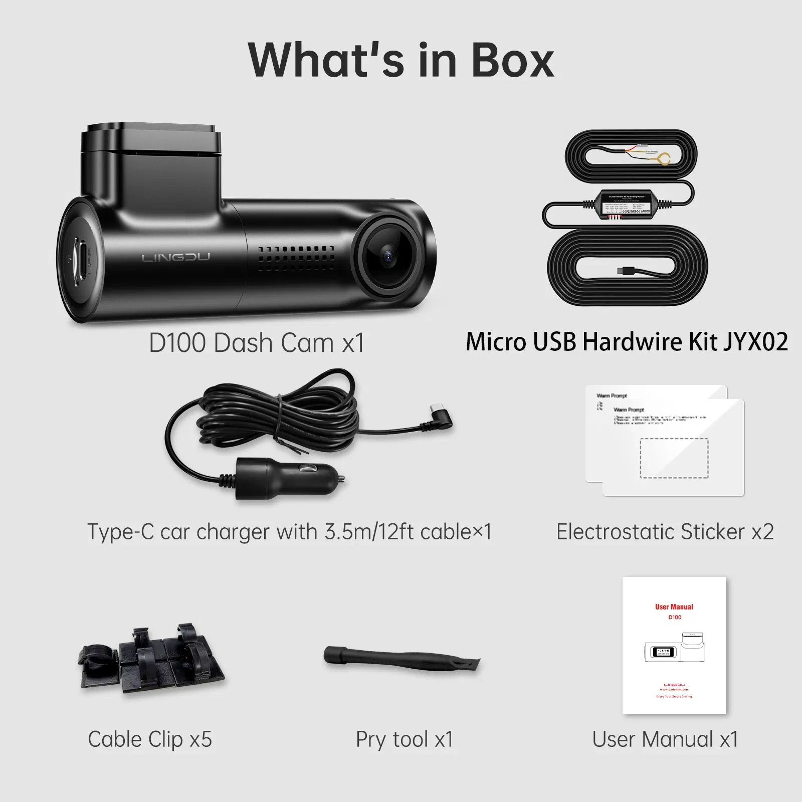 Color Name: WHITE, Ships From: CHINA, Sd Card Memory: 32G - LINGDU D100 2.5K Dash Cam Front MINI Dash Camera for Cars Voice Control WDR Car DVR Parking Mode Built-in GPS WiFi  Night Vision