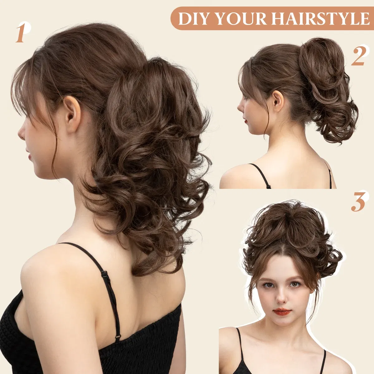 Color: #35 - SARLA One Piece Premium Synthetic Diy Claw Clip In Ponytail Extensions Natural Hairpiece Hair Bun Fake Blonde False Pigtail