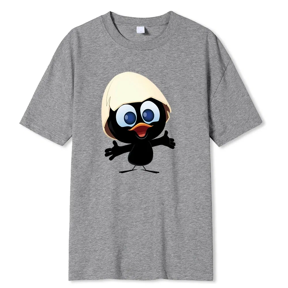 Color: Khaki, Size: XL - Sunlight T Shirt Big Size Men Calimero Cartoon pattern Men T Shirt Painted Funny Tshirt Men T Shirt