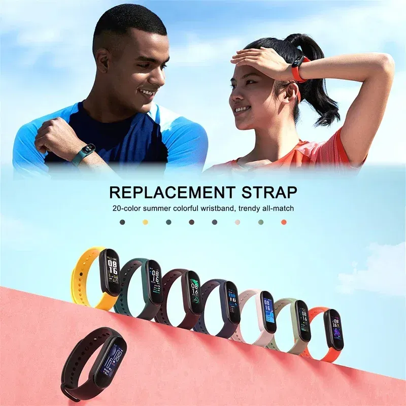 Band Color: Beige, Band Width: 18mm, Ships From: CHINA - Silicone Watch Strap For Xiaomi Mi Band 7 6 5 4 3 Wristband Bracelet Wrist Straps MiBand 3/4 band5 band6 Smartwatch Accessories