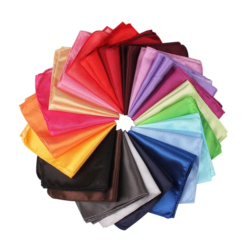 Color: Dark Grey - Fashion Suits Pocket Square For Men Business Chest Towel Hanky Gentlemen Plaid Hankies Classic Suit Napkin Mens Handkerchief