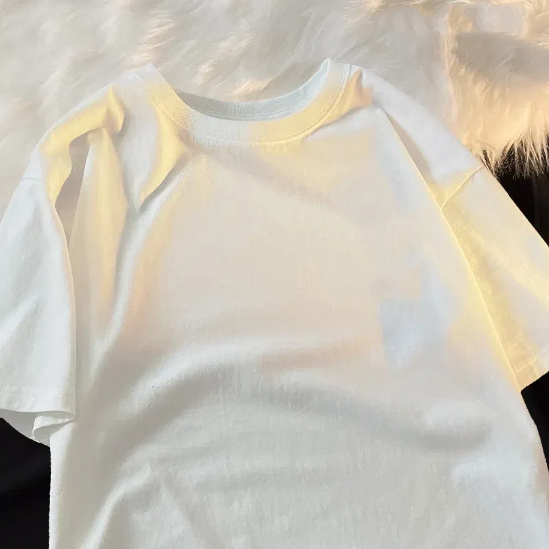 Color: camel, Size: L - Cat Pearl Milk Tea Cartoonmans T Shirt Fitting Loose Tee Clothing Leisure Shoulder Drop T-Shirts Pleasure Cool Short Sleeved
