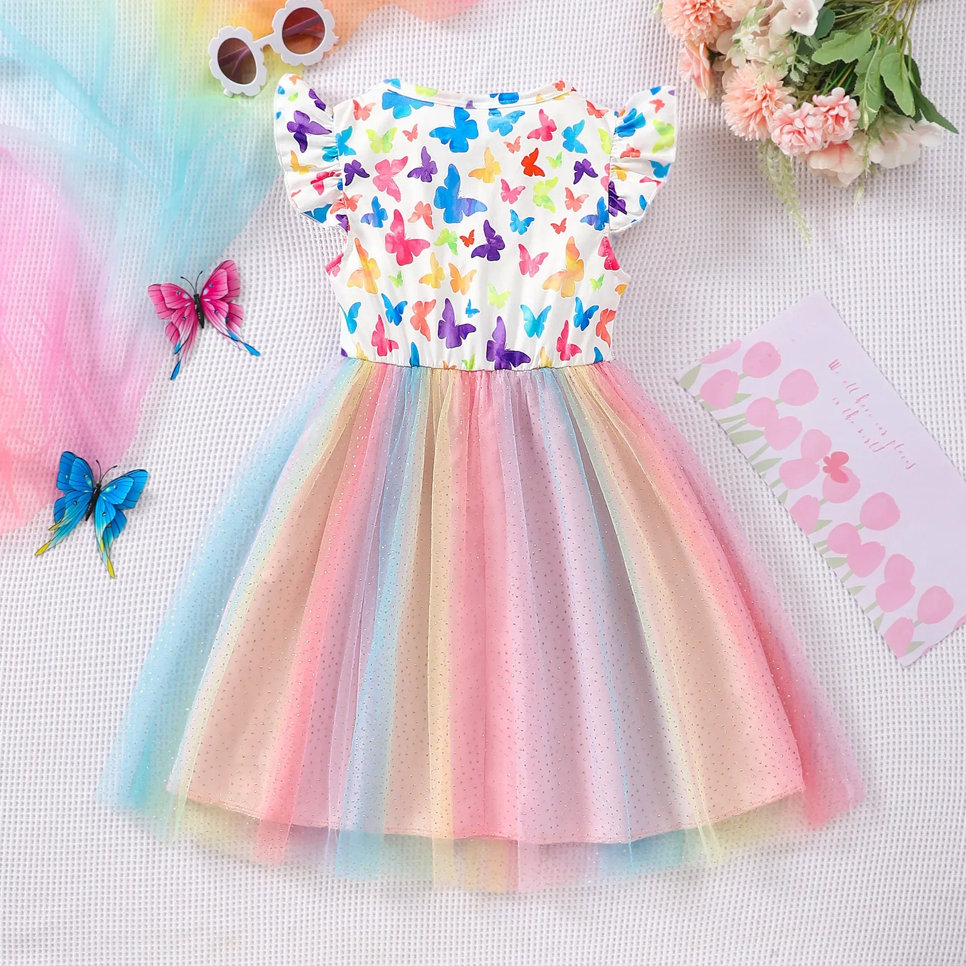 Color: MULTI, Size: One Size, Ships From: CHINA, Height: 164 - KPop Demon Hunter Christmas Princess Dress Girl Fashion Casual Autumn Butterfly Dress Wedding Birthday Party Dress Gift Clothes