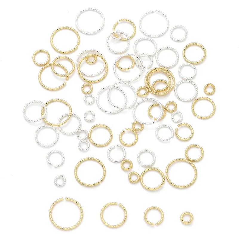 Color: WHITE, Ships From: CHINA - 20pcs 4/6/8/10mm Silver/14K Gold Plated Brass Jump Rings Open Loops for Bracelet Necklace Earring DIY Jewelry Making Findings