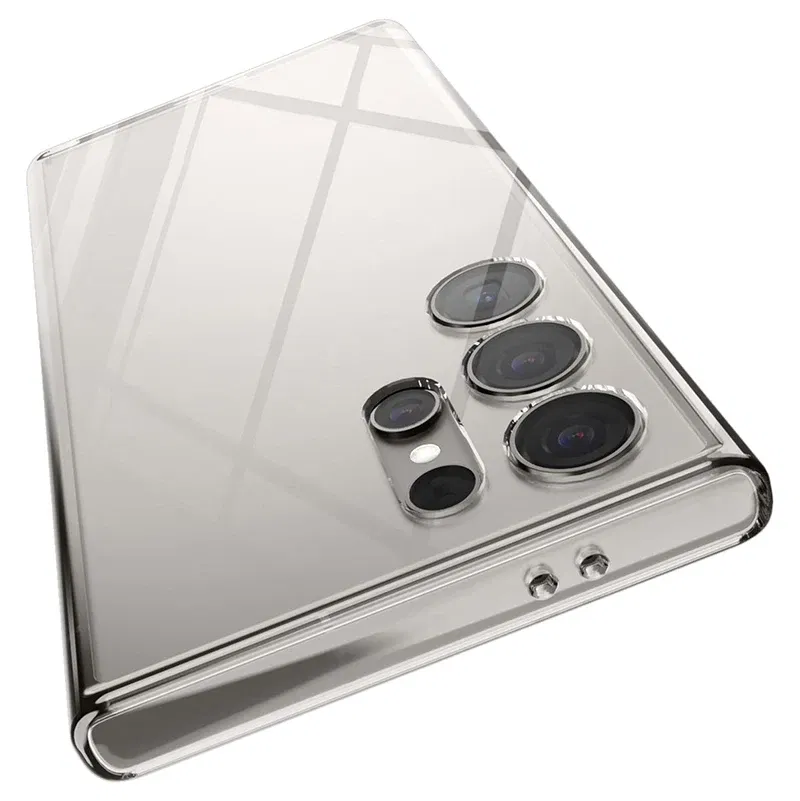 Material: ABS - Ultra Thin Clear Silicone Soft TPU Case For Samsung Galaxy S25 Ultra S24 S23 S21 S20 FE S22 Ultra Plus Bumper Capa Cover Fundas