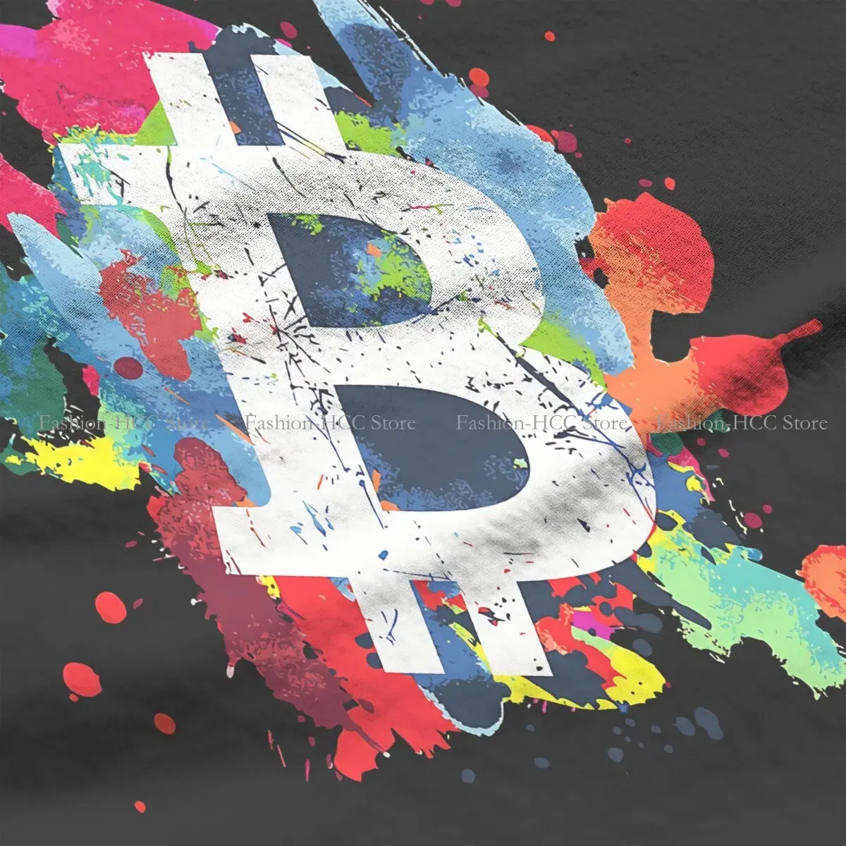 Color: black, Size: S - Bitcoin Polyester TShirts Art Personalize Men's T Shirt Funny Clothing