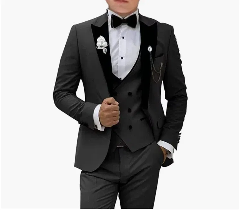 Color: Khaki, Size: XL - Pink Prom Suit for Men  3 Piece Jacket Vest Pants Set   Peaked Lapel Blazer   Outfit Costume Birthday Party