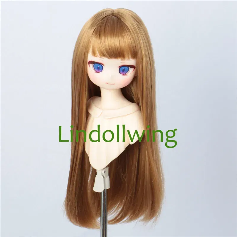 Color: goose yellow - 1/3 BJD Wig Pullip Dal DD Dollfie Doll Wig 8-9 inch Long Collection Wig