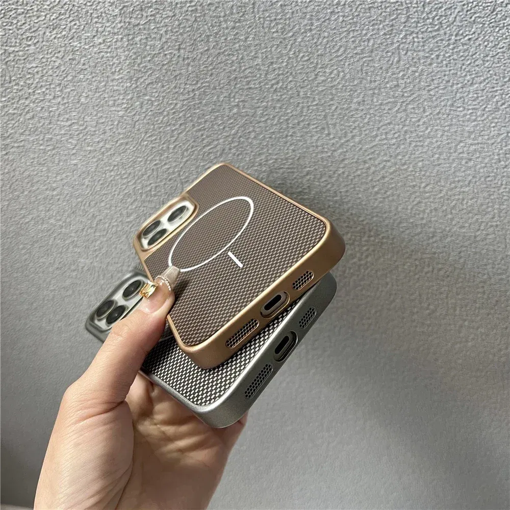 Color: black, Compatible-Phone Models: For iPhone 13 Pro Max - Carbon Fiber Textured Magnetic Phone Case For iPhone 16 Pro Max 15 14 13 12 Shockproof Soft Cover For Magsafe Wireless Charging